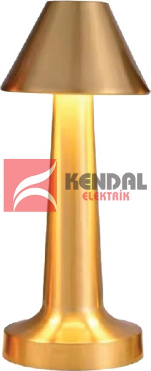 Kml108 3 Renkli Dokunmatik Şarjlı Dimlenebilir Üç Fonksiyonlu Dekoratif Masa Lambası Bakır