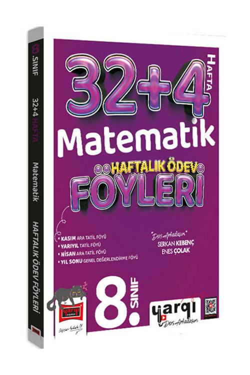 Yargı Ders Arkadaşım 8.Sınıf Matematik 32+4 Haftalık Ödev Föyleri