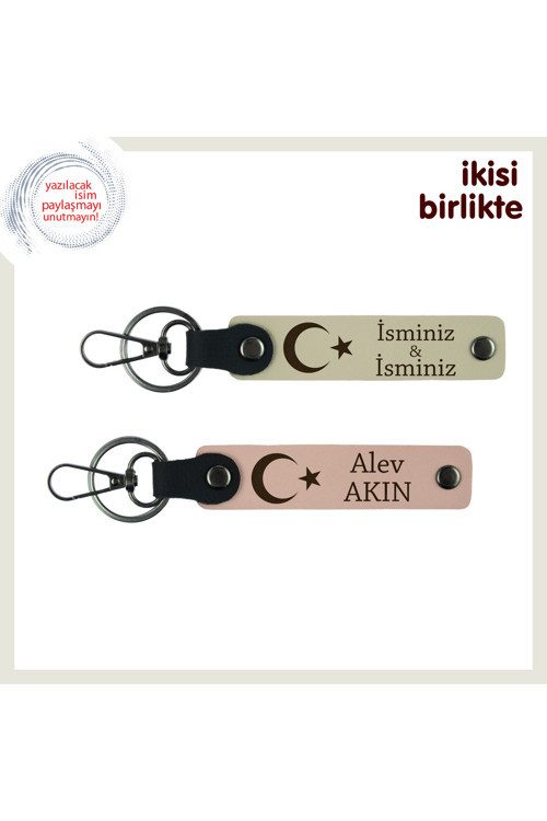 Romantizmin Milli Yüzü – Ay Yıldız Desenli, İsme Yazılabilir Sevgili Hediyesi, S Kahve-Yavru Ağzı