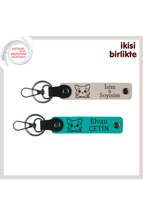 Petshoplar İçin Çok Özel Promosyon, İsim Ve Marka Yazılabilen Anahtarlık Set, Pudra-Koyu Turkuaz