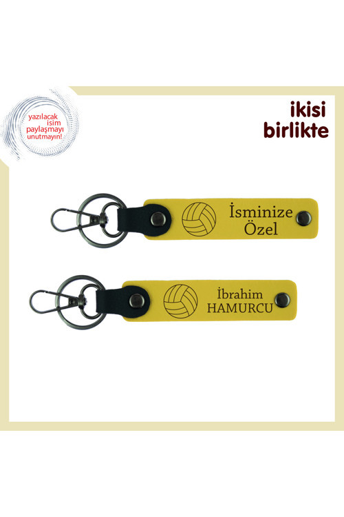 Voleybol Maçının En Güzel Hatırası, Kişisel Deri Anahtarlık Takımı, Sarı-Sarı