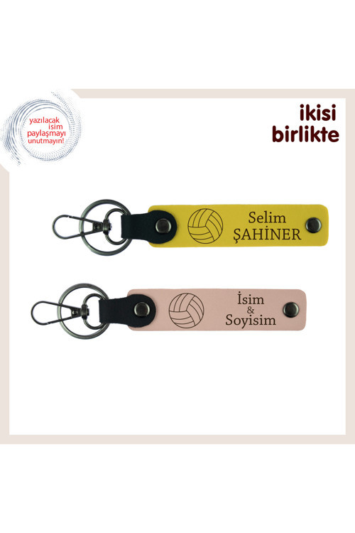 İlk Turnuvasına Katılan Kıza Sevimli Sürpriz, Yazılabilir Anahtarlık Takımı, Sarı-Yavru Ağzı