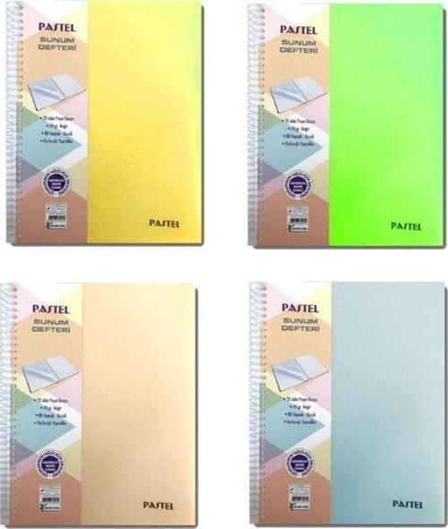 Pastel Sunum Defteri 70 gr 80 yp Çizgili + 20 Poşet Dosya