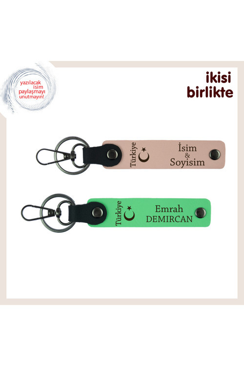Duyguları Taşıyan Şık Hediye – Ayyıldız Ve Türkiye Temalı Anahtarlık Takım, X2, Yavru Ağzı-Yeşil