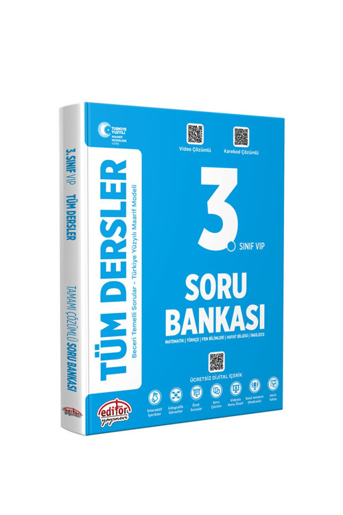 Editör Yayınevi Editör 3.Sınıf (Maarif Modelli) Tüm Dersler Soru Bankası - 2026