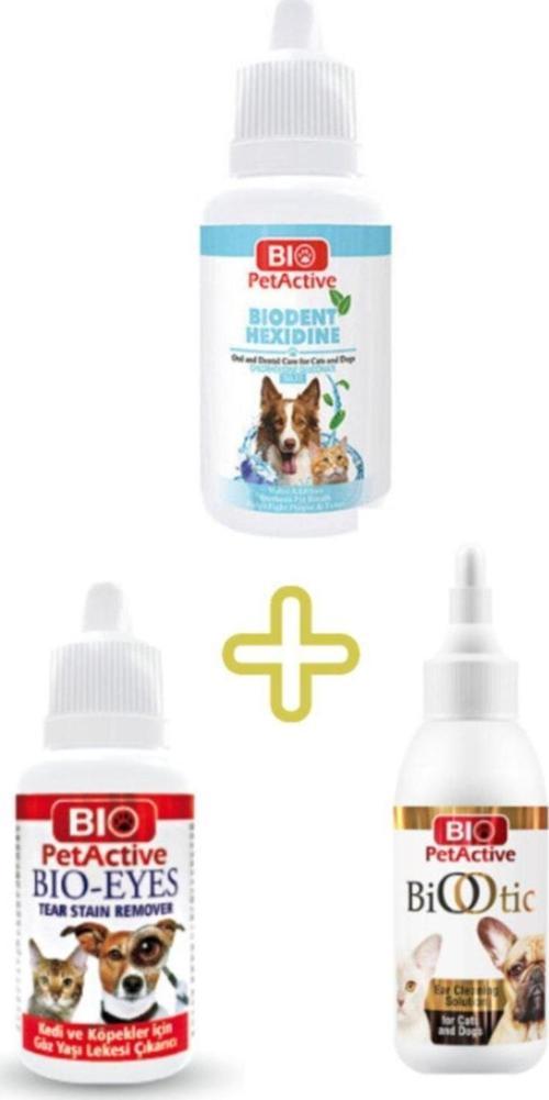 Bio Petacive Kedi&Köpekler Için Bakım Seti (Gözyaşı Leke Çıkarıcı+Ağız Bakım Ürün+Kulak Temizleyici)