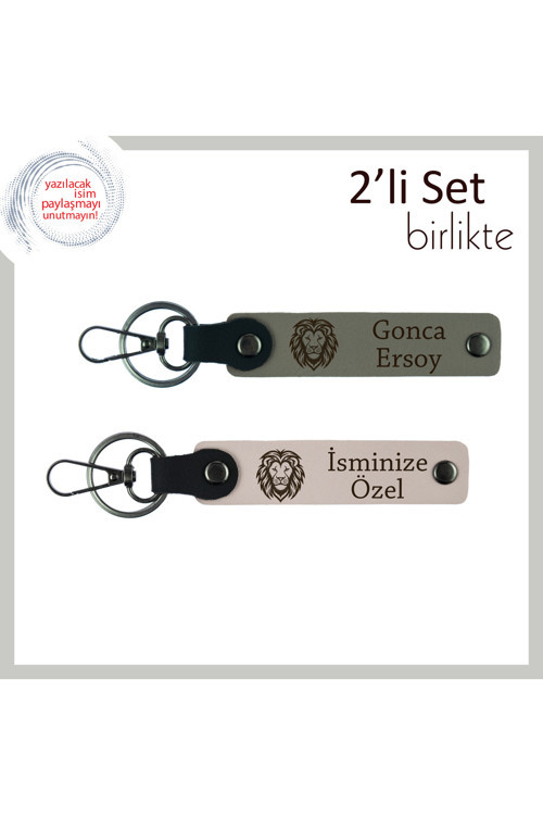 Aslan Temalı Minimalist Tasarım, Erkek Tarzına Uygun Kişisel Anahtarlık, Kül Gri-Pudra