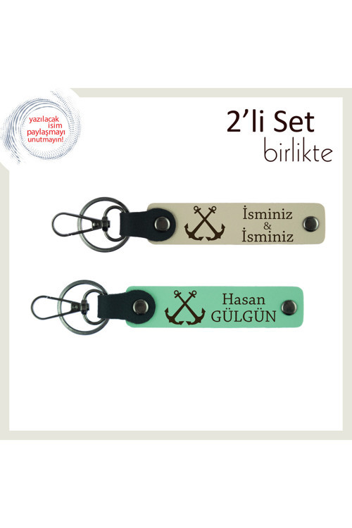 Yelkenliyle Denize Açılma Hayalini Taşıyanlara Uygun Hediyelik Anahtarlık, Sütlü Kahve-Açık Yeşil