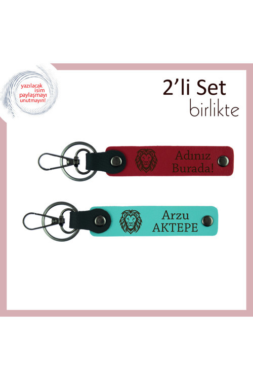 Stiline Güç Katacak Doğum Günü Armağanı, Kaplan Figürlü Kişisel Anahtarlık, Kırmızı-Turkuaz