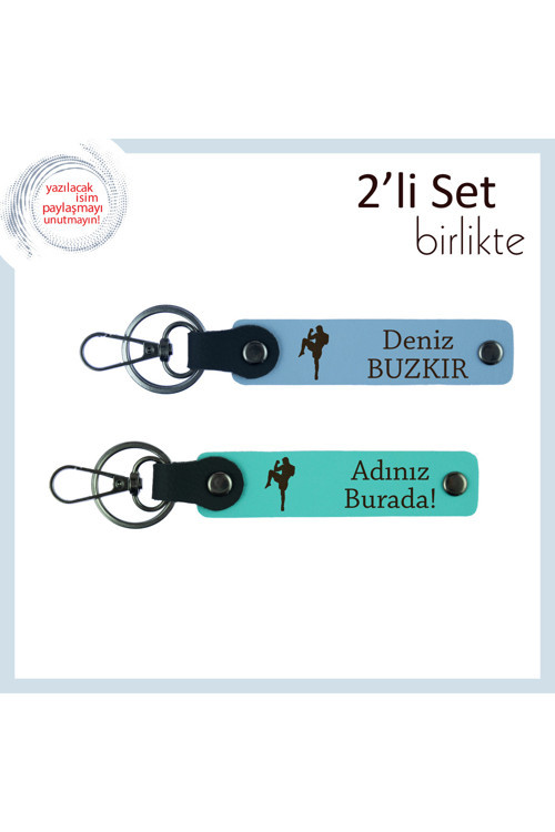 Boks Ruhunu Yansıtan Kalıcı Hatıra, Erkek Sevgiliye Yazı Eklenebilir Anahtarlık, Gök Mavi-Turkuaz