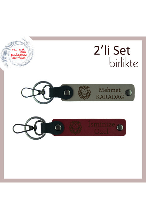 Aslan Figürlü Doğum Günü Hediyesi, Erkek Tarzını Tamamlayan Kişisel Anahtarlık, Kül Gri-Bordo