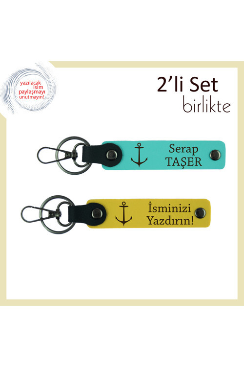 Denizle İç İçe Hayat Sürenlere Verilecek Özel Armağan, Gemici Temalı Anahtarlık, Turkuaz-Sarı