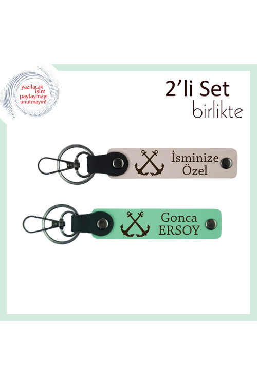 Kaptan Olmak İsteyenlere Teşvik Edici Hediyelik, İsme Özel Deniz Temalı Set, Pudra-Açık Yeşil