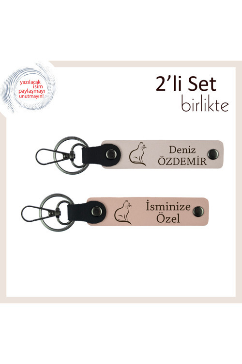 Kediyle Başlayan Sabahların Anısına, Pati Temalı, Kişisel Anahtarlık, Pudra-Yavru Ağzı