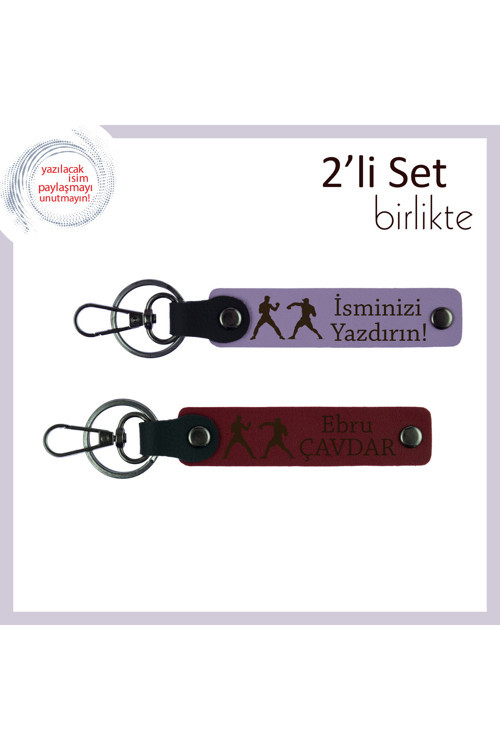 Güçlü Duruşu Taşıyan Hediye, Combat Desenli, İsme Özel Yazılı Anahtarlık, Mor Menekşe-Bordo