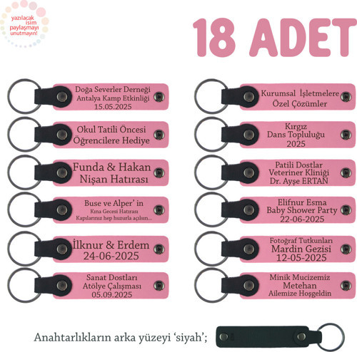 Pembe & Siyah, Tiyatro Ekibi İçin Hazırlanan Veda Hediyesi, 18'Li Kişiselleştirilebilir Anahtarlık