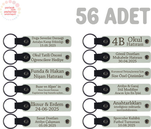 Modifiye Garaj Müşterileri İçin Reklam Özellikli 56’Lı Anahtarlık Set, Promosyonel, Beyaz