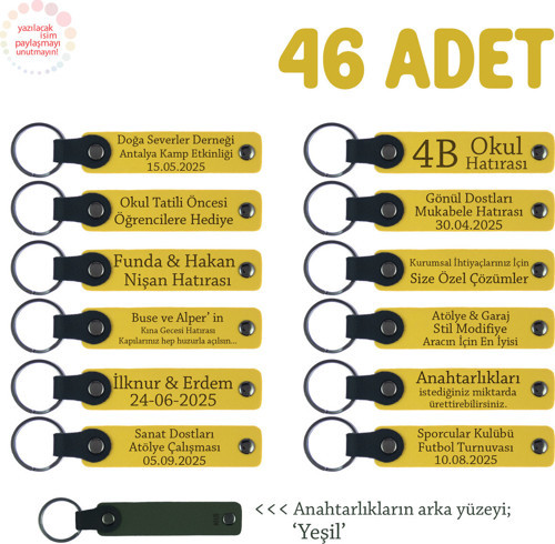 Sarı & Yeşil, Kozmetik Mağazası Müşterilerine Promosyon, 46’Lı Set, Marka Yazılı Deri