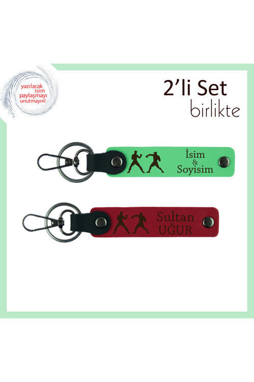Sporcu Sevgiliye İlham Veren Hediye, Güç Temalı, Kişisel Yazılı Anahtarlık, Fıstık Yeşil-Kırmızı