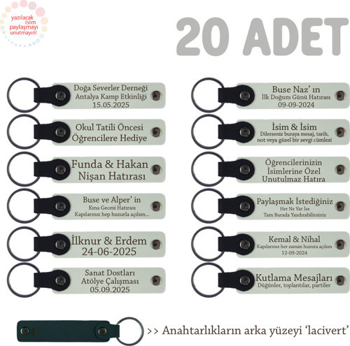 Radyo Ve Televizyon Bölümü Öğrencileri Için Isme Özel Anahtarlık, 20'Li Set, Beyaz & Lacivert