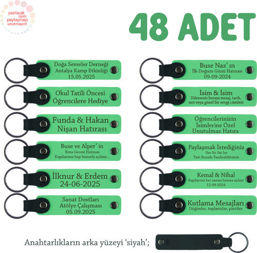 Spor Kulübü Üyelerine Sezon Sonu Hatırası 48'Li Set, Kişiselleştirilebilir Anahtarlık, F Yeşil & Syh