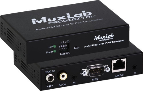 AUDIO / RS232 over IP PoE Transceiver