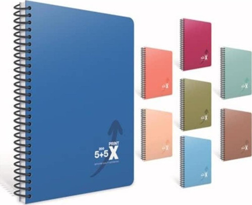 Print-X PP Kapak Spiralli 8+2 Bölümlü Defter A4 200 yp