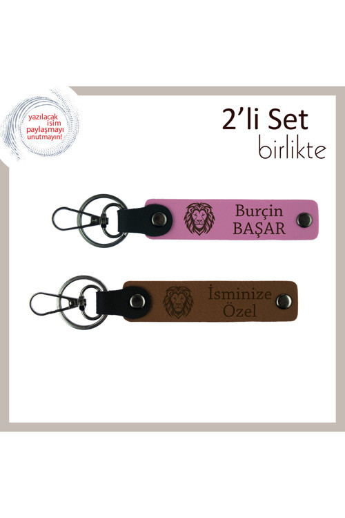 Kaplan Temalı Erkek Tarzına Hitap Eden Tasarım, İsme Yazılabilir Hediyelik, Pembe-Açık Kahve