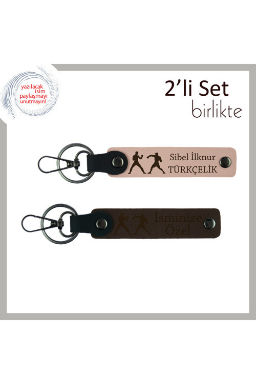 Boksla Dengeyi Harmanlayan, Zen Temalı, Kişisel Yazılı Anahtarlık Seti, Yavru Ağzı-Koyu Kahve