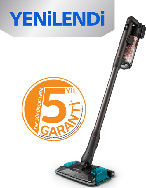 8000 Serisi Aqua Plus Kablosuz Dik Süpürge, 360 Emiş, Led Başlık, 80 Dk'Ya Kadar Kullanım, Xc8153/10