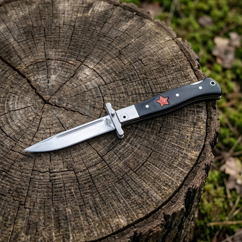 Knivox Company Z08BK Rus Çakısı - Paslanmaz Çelik Katlanabilir Av ve Camping Pocket Knife