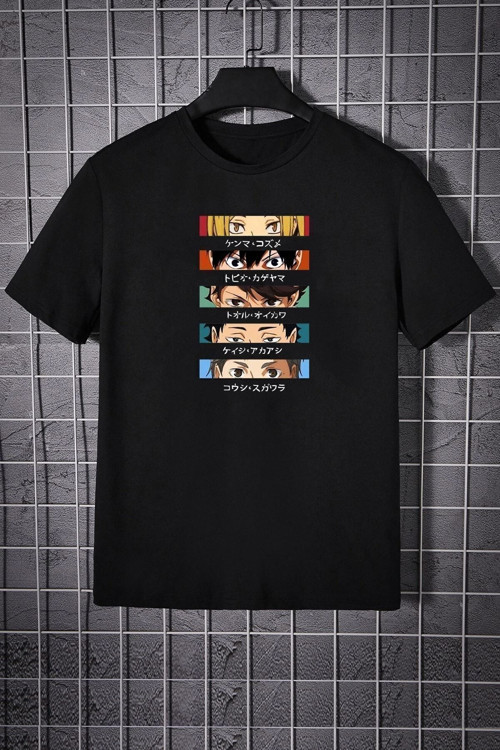 Unisex Cosplay Haikyuu Baskılı T-shirt