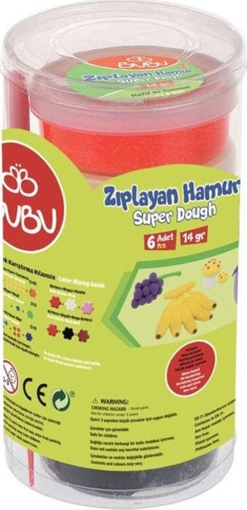 Zıplayan Hamur 6 Renk x 14 gr Pvc Ambalaj