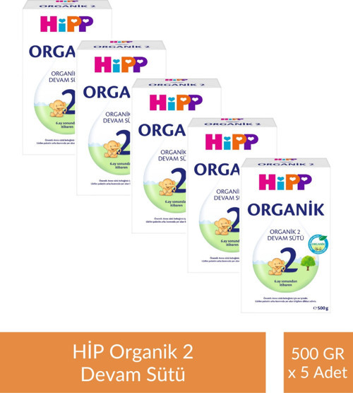 2 Organik Devam Sütü 500 gr x 5 Adet