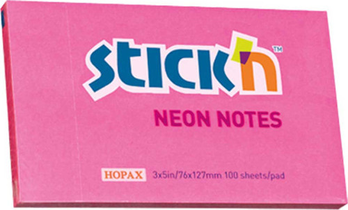 Stickn Yapışkanlı Not Kağıdı 76x127 Neon HE21169
