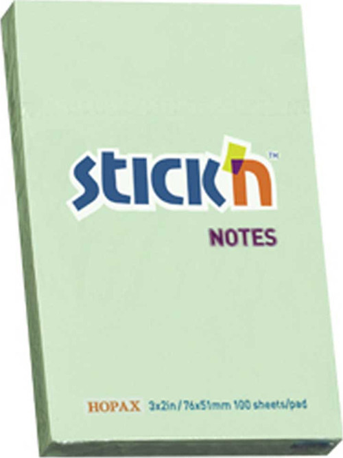 Stickn Yapışkanlı Not Kağıdı 100 YP 76x51 Pastel Yeşil HE21147
