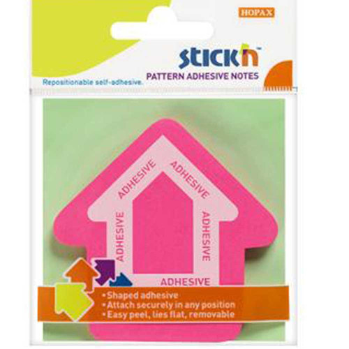 Stickn Yapışkanlı Not Kağıdı Ok Şekilli 50 YP 70x70 Pembe 21542