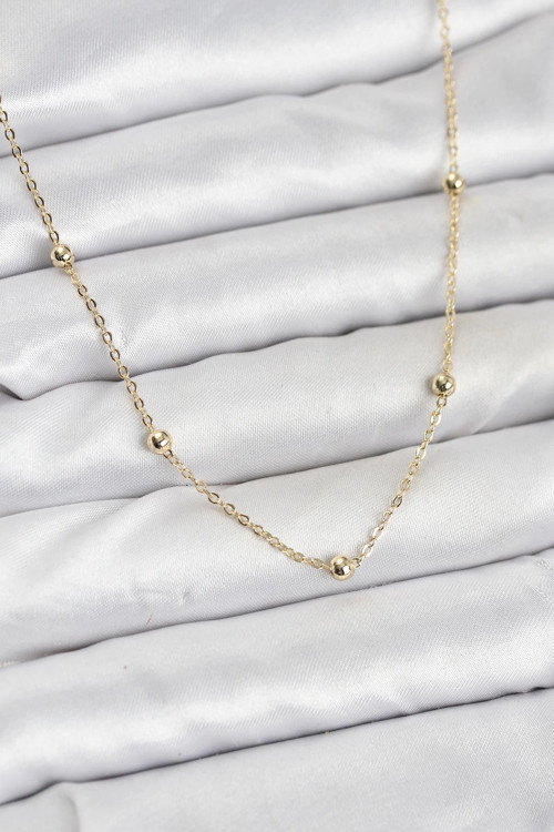 CM Gold Renk Top Zincirli Kadın Kolye 5886
