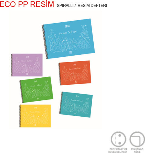 Resim Defteri Eco Plastik Spiralli 35x50 25 YP 4957