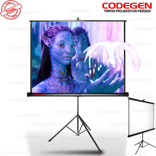 Codegen TX-18 TRIPOD PROJEKSİYON PERDESİ 180X180 (Arkası Siyah Fonlu - Taşınabilir Ayaklı Model)(192
