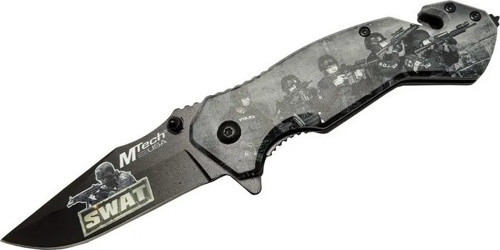 Mtech 4 23 6 Swat Kurtarma / Kamp Çakı 20cm - Yarı Otomatik, Kemerlikli, Cam Kırma ve İp Kesme
