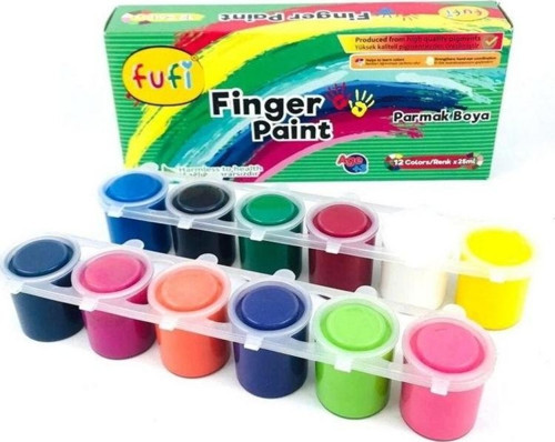 Parmak Boyası 12 Renk x 25 ml.