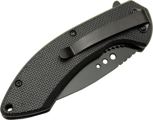 Mtech 4215 Kırmızı Kamp Çakı 20cm- Yarı Otomatik, Kemerlikli, Oluklu