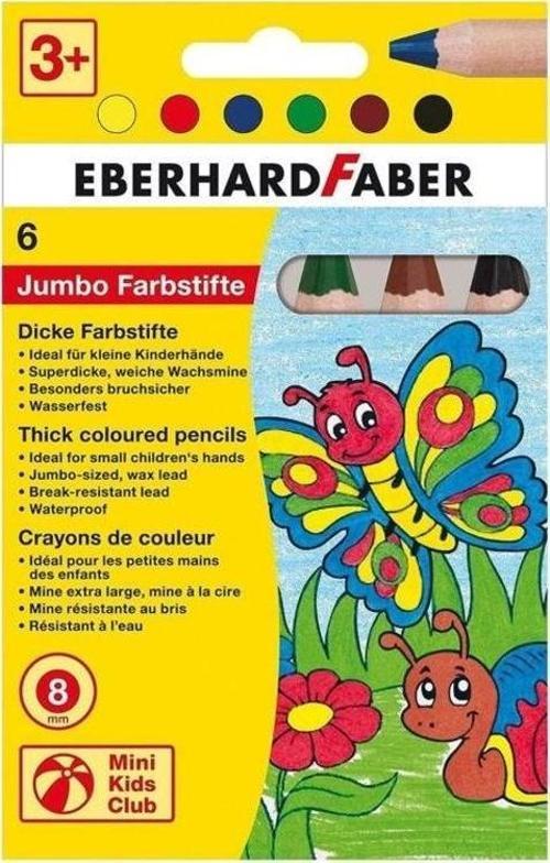 Jumbo Pastel Kalemi 6 Renk 8mm Mine