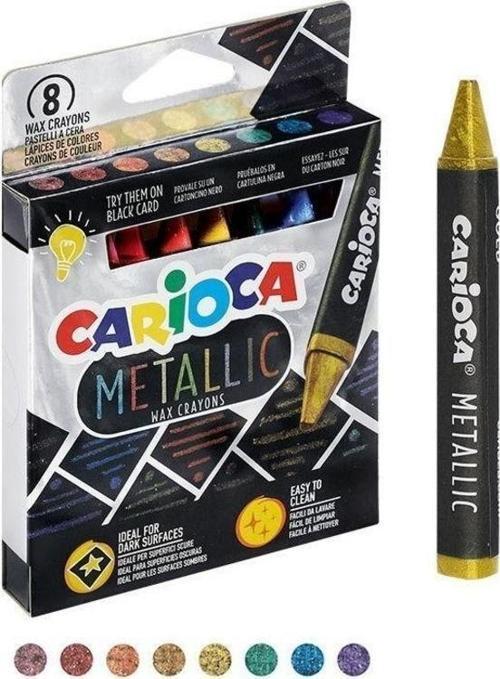 Metalik Wax Crayons Maxi Yıkanabilir Mum Pastel Boya 8 Renk