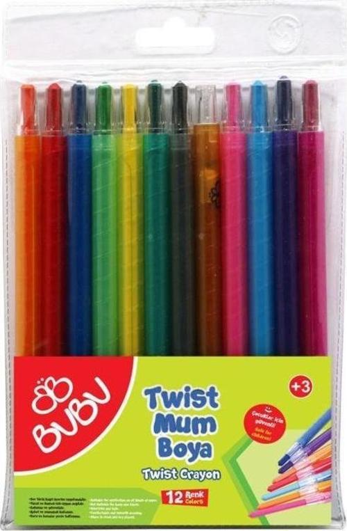 Twist Crayon 12 Renk Çevirmeli Mum Boya
