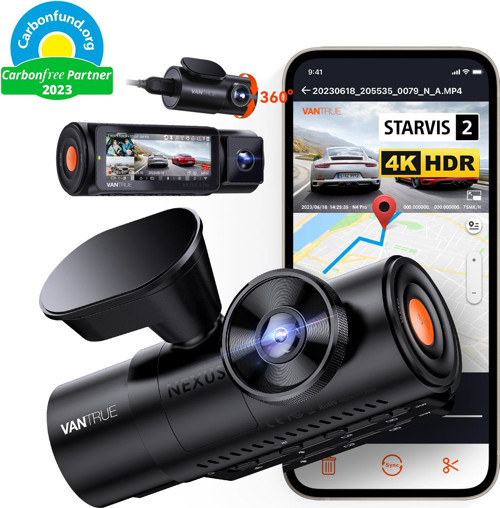 Nexus 4 Pro S 3 Kameralı 4K UHD Wi-Fi GPS Araç Kamerası