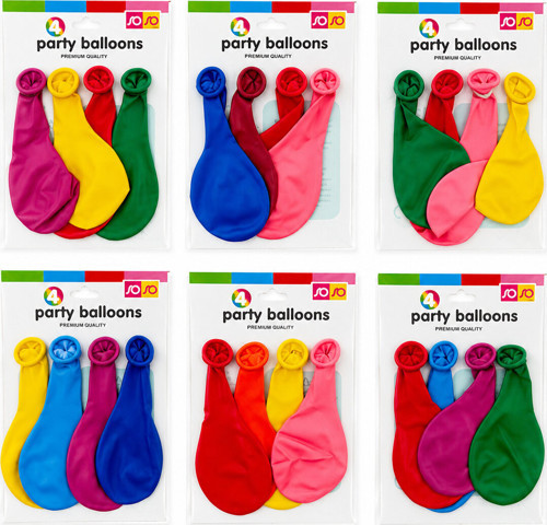 40 Paket - 4 Parça Küçük Boy Renkli 20 Cm Party Balon - Toplamda 160 Adet Balon
