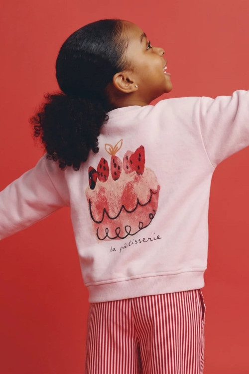 La Ciel Paris Kız Çocuk Sweatshirt ve Çizgili Eşofman Takım