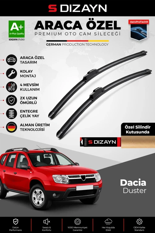 Dacia Duster Ön Cam Silecek Seti 2009-2014 Premium Araca Özel 50-50 Cm A+ Kalite